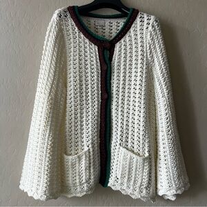 ANTHROPOLOGIE crochet knit cardigan